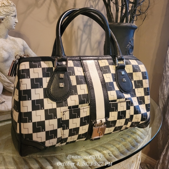 L.A.M.B by Gwen Stefani Checkerboard Speedy Tote Luxury Designer Bag #564 - Picture 3 of 13